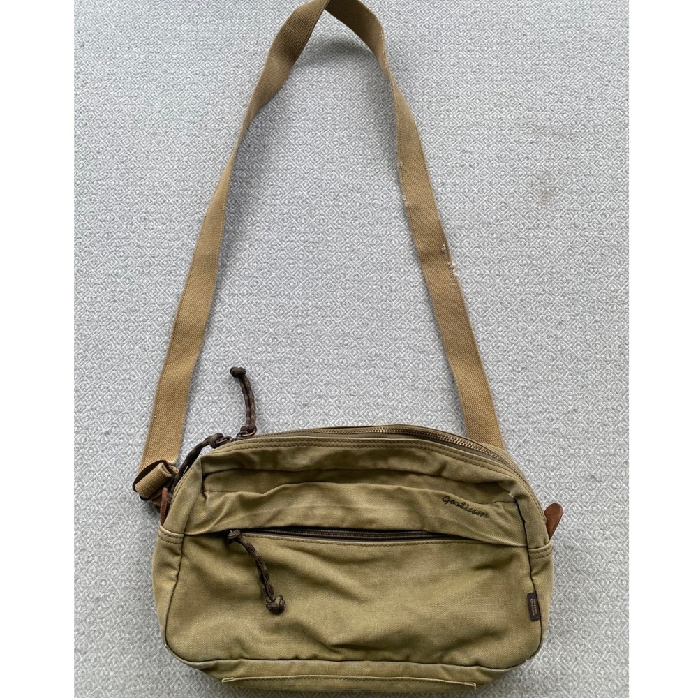 Gootium Crossbody Bag Medium Khaki Canvas Messenger Vintage Military Style